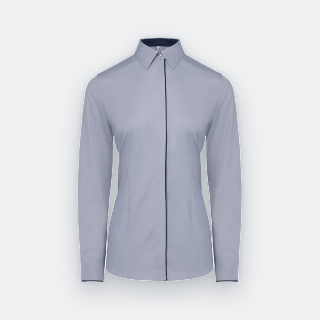 F151 corporate uniform female long sleeve tr hidden pocket dark grey colour view
