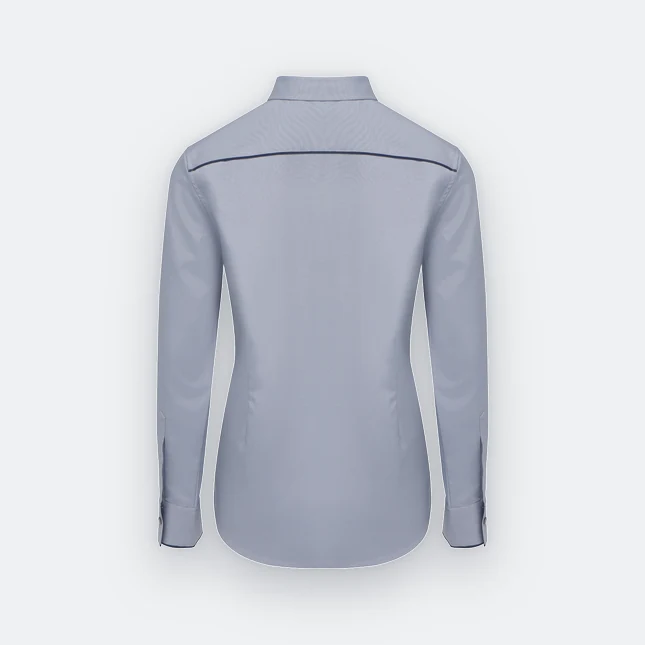F151 corporate uniform female long sleeve tr hidden pocket dark grey back view