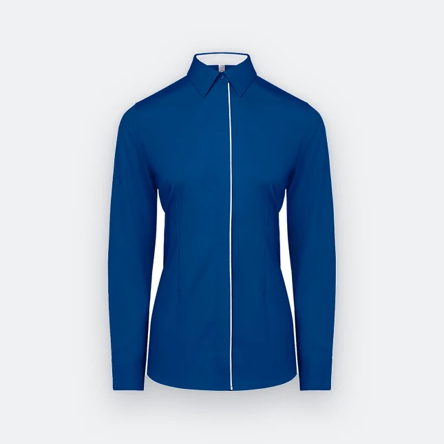 F151 corporate uniform female long sleeve tr hidden pocket navy pro colour view