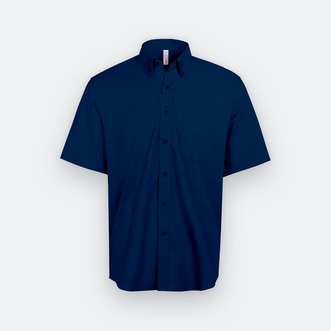 F152 corporate uniform unisex short sleeve tr button-down 2026 navy pro colour view