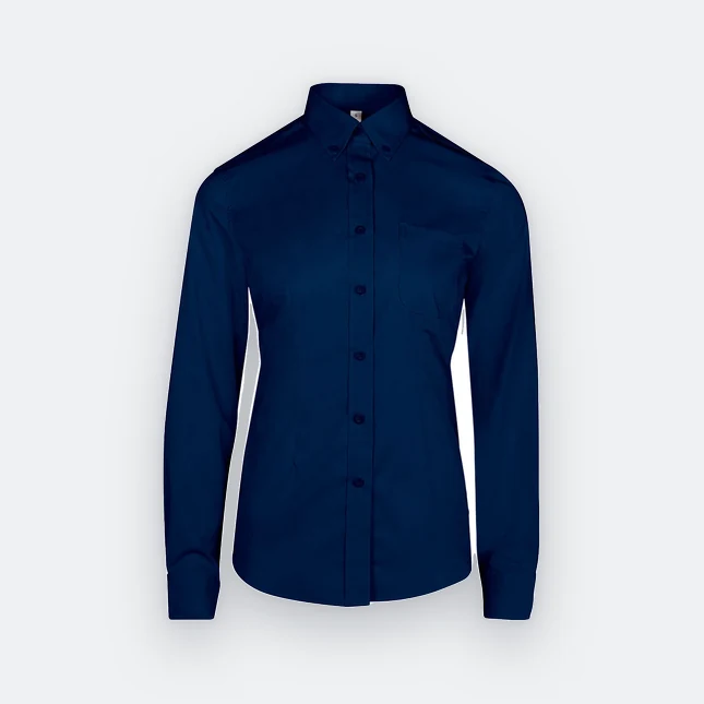 F153 corporate uniform female long sleeve tr button-down 2026 navy pro colour view