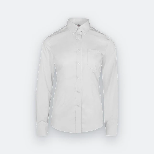 F153 corporate uniform female long sleeve tr button-down 2026 white colour view