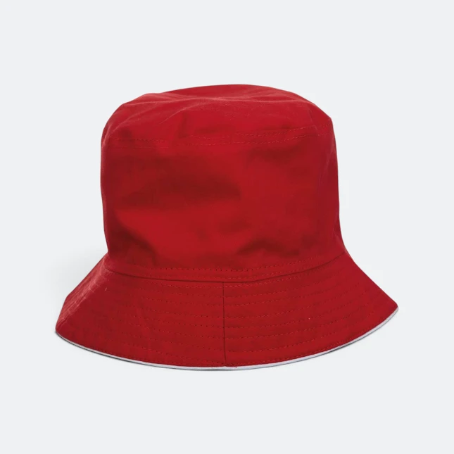 Fh01 cotton fisherman hat red-black colour view