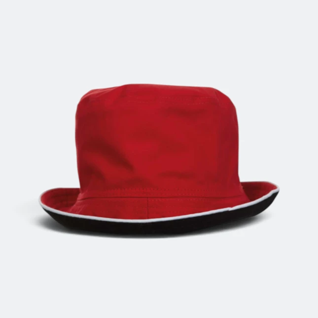 Fh01 cotton fisherman hat red-black inner colour view