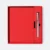 GMG9200 Soft-Cover Notebook & Pen Gift Set Red Gmg9200 soft-cover notebook & pen gift set in red, corporate gift set with custom logo printing