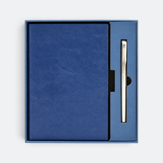 GMG9200 Soft-Cover Notebook & Pen Gift Set Royal Blue Gmg9200 soft-cover notebook & pen gift set in royal blue, corporate gift set with custom logo printing