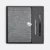 GMG9202 Textured Notebook, Pen & Card Holder Gift Set Black Gmg9202 textured notebook, pen & card holder gift set in black, corporate gift set with custom logo printing