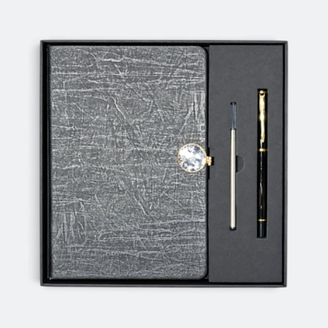 GMG9202 Textured Notebook, Pen & Card Holder Gift Set Black Gmg9202 textured notebook, pen & card holder gift set in black, corporate gift set with custom logo printing
