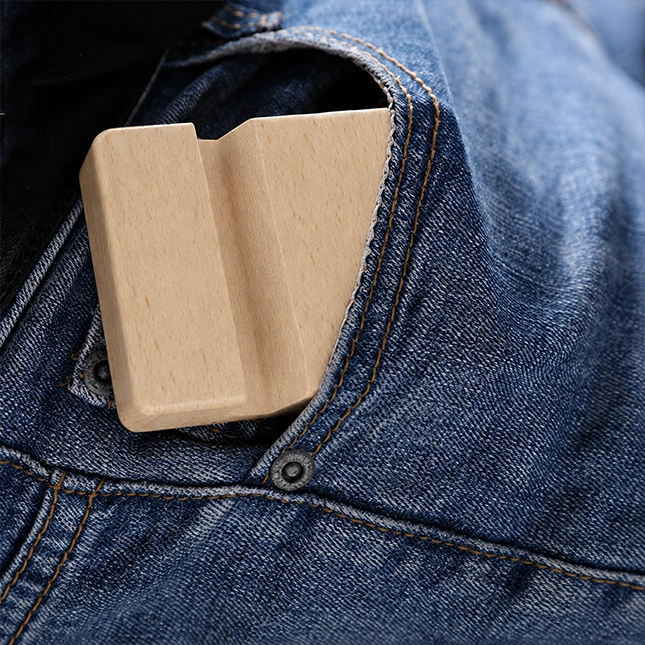 Gvg2633 mini wooden phone holder pocket size view