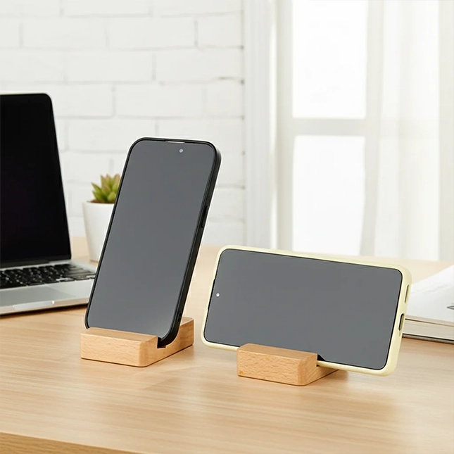 Gvg2633 mini wooden phone holder with phone view