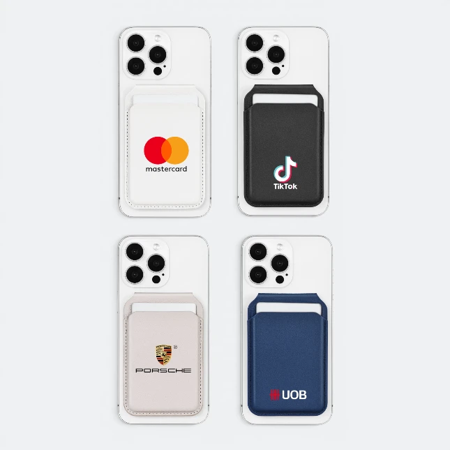Gvg4365 solaris magnetic wallet stand with logo printing