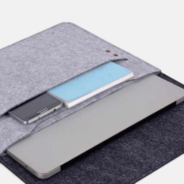 Gvg832 13 inch felt laptop sleeve grey inside colour view