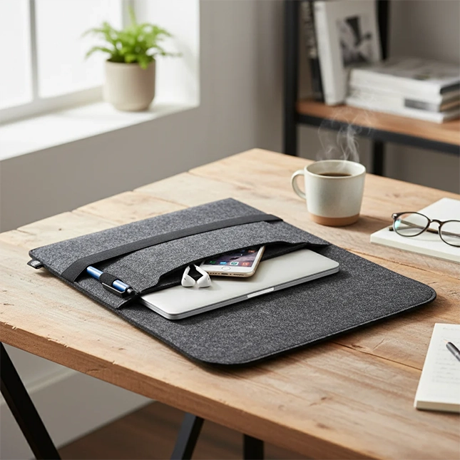 Gvg832 13 inch felt laptop sleeve in use