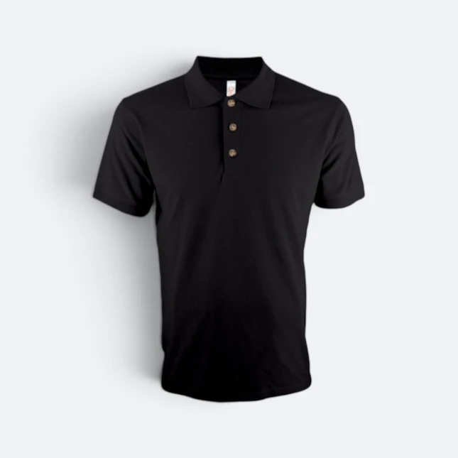 Hc01 honeycomb short sleeve cvc polo shirt black colour view