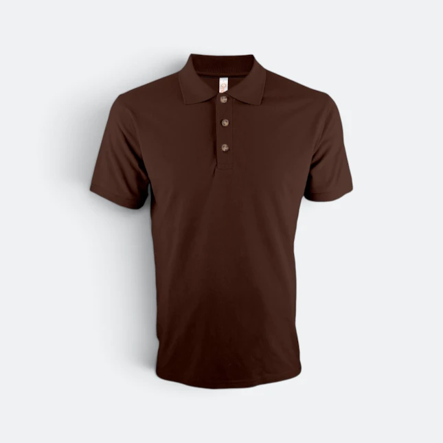 Hc01 honeycomb short sleeve cvc polo shirt brown colour view