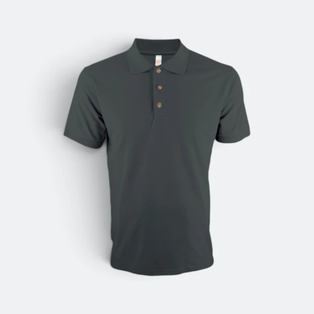 Hc01 honeycomb short sleeve cvc polo shirt dark grey colour view