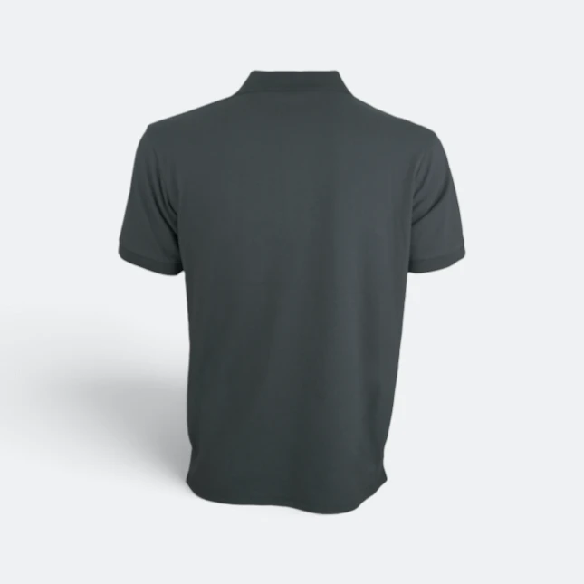 Hc01 honeycomb short sleeve cvc polo shirt dark grey back view