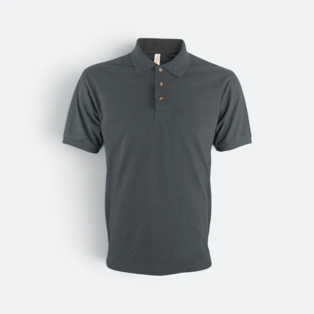 Hc01 honeycomb short sleeve cvc polo shirt dark grey melange colour view