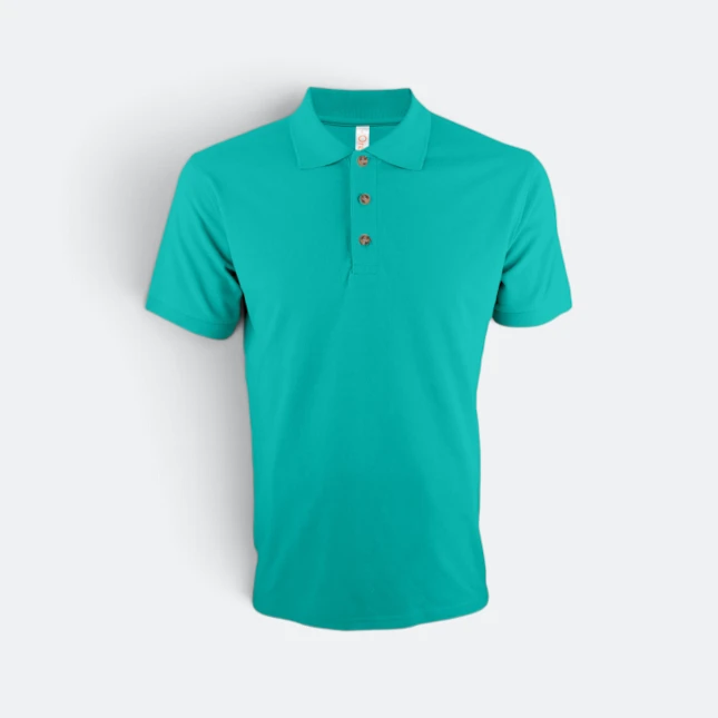 Hc01 honeycomb short sleeve cvc polo shirt emerald colour view