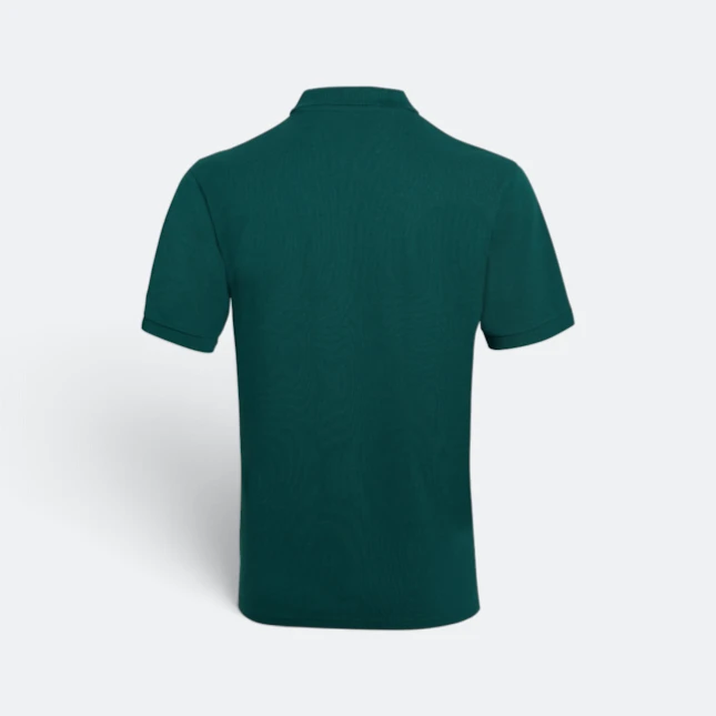 Hc01 honeycomb short sleeve cvc polo shirt forest green back view