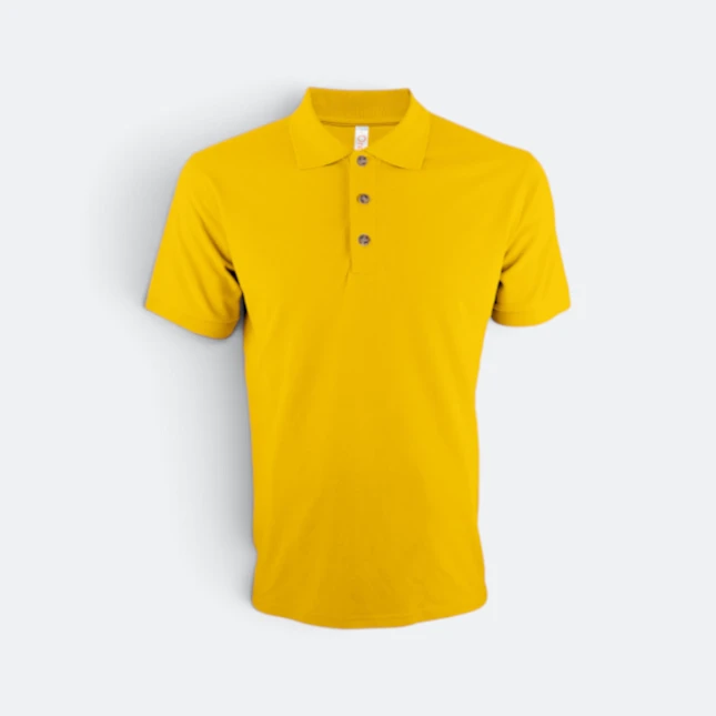 Hc01 honeycomb short sleeve cvc polo shirt golden yellow colour view