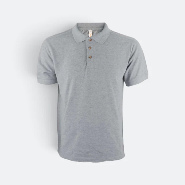 Hc01 honeycomb short sleeve cvc polo shirt grey colour view