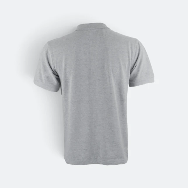 Hc01 honeycomb short sleeve cvc polo shirt grey back view