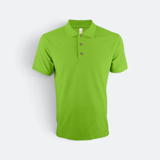 Hc01 honeycomb short sleeve cvc polo shirt lime green colour view