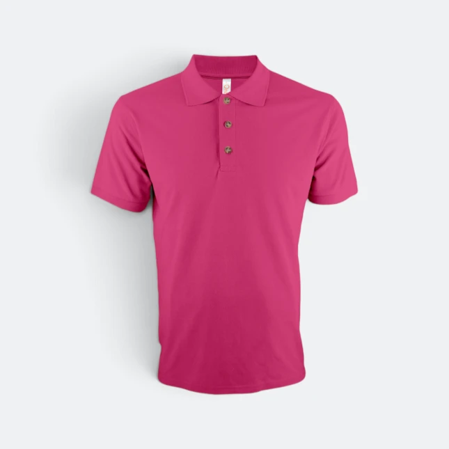 Hc01 honeycomb short sleeve cvc polo shirt magenta colour view