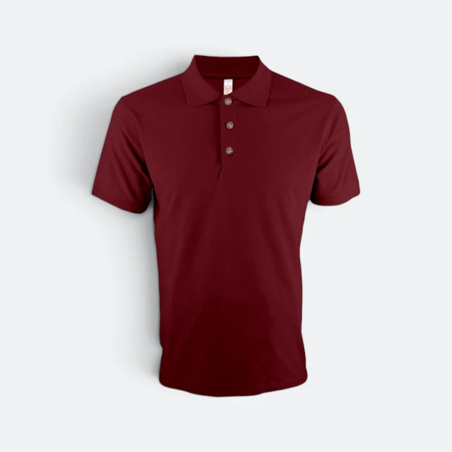 Hc01 honeycomb short sleeve cvc polo shirt maroon colour view