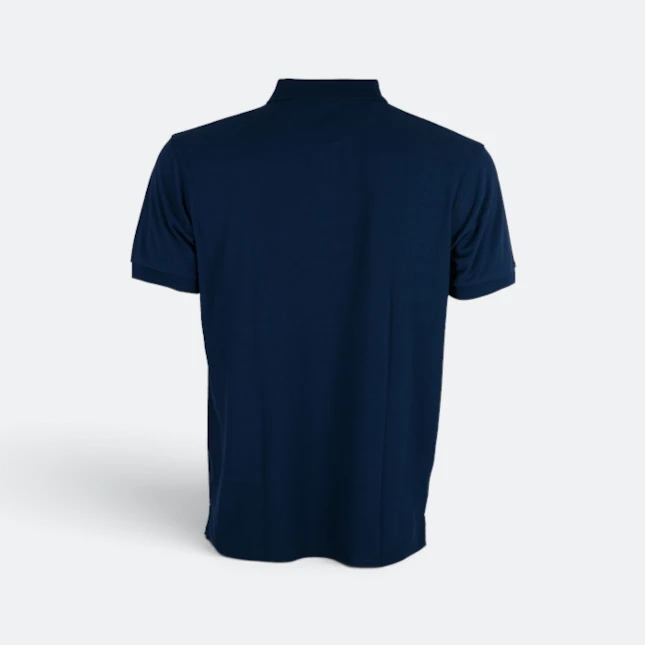 Hc01 honeycomb short sleeve cvc polo shirt navy pro back view