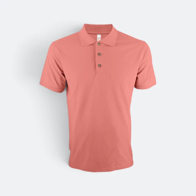 Hc01 honeycomb short sleeve cvc polo shirt peach colour view