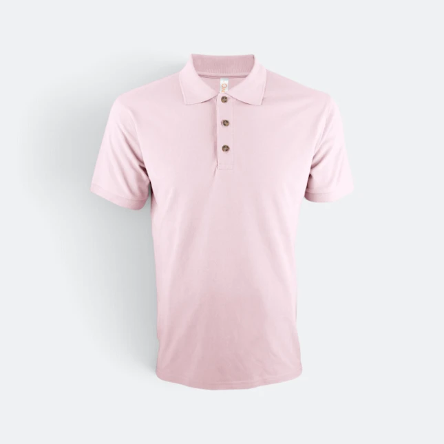 Hc01 honeycomb short sleeve cvc polo shirt pink colour view