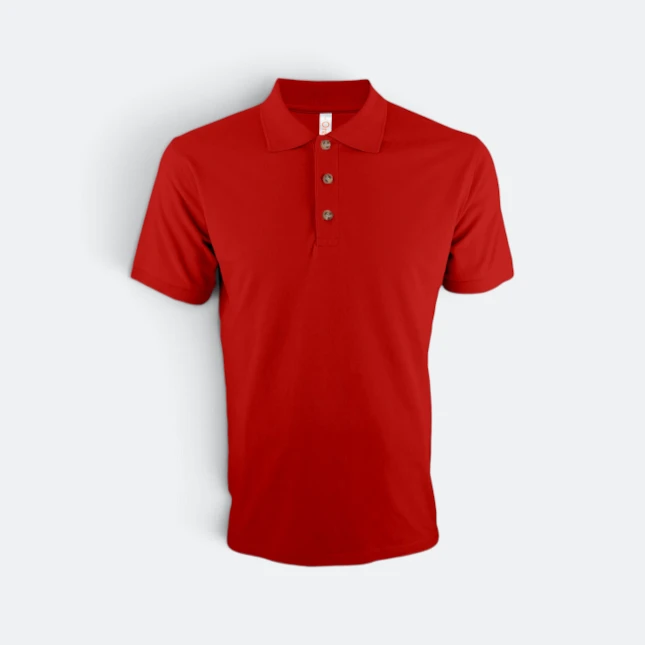 Hc01 honeycomb short sleeve cvc polo shirt red colour view