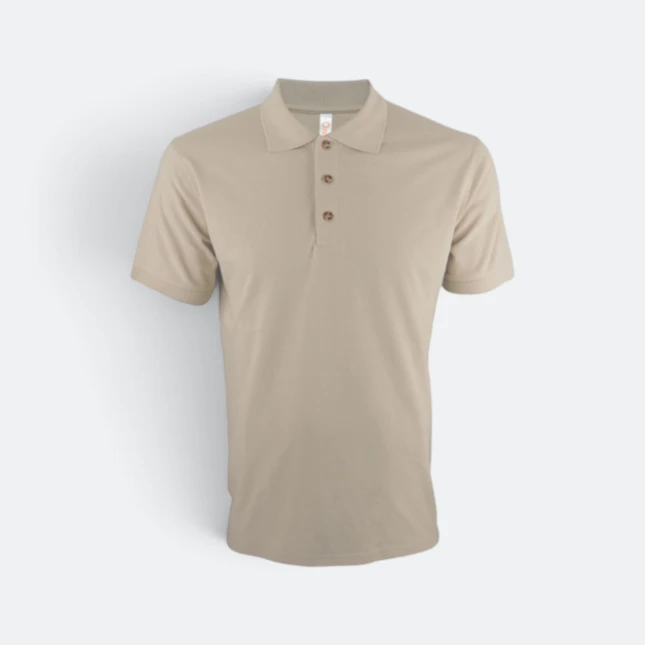 Hc01 honeycomb short sleeve cvc polo shirt sand colour view