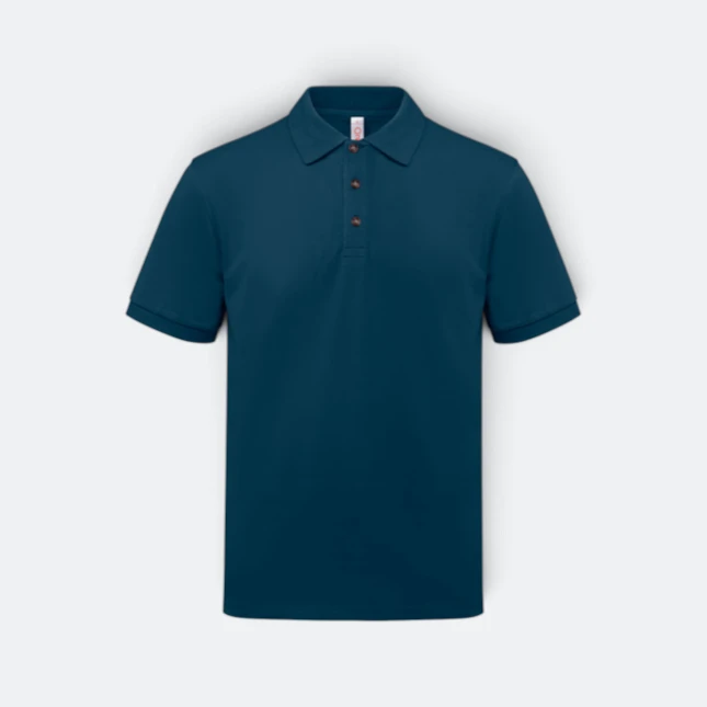 Hc01 honeycomb short sleeve cvc polo shirt slate blue colour view