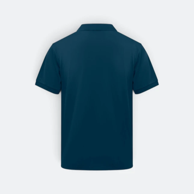 Hc01 honeycomb short sleeve cvc polo shirt slate blue back view