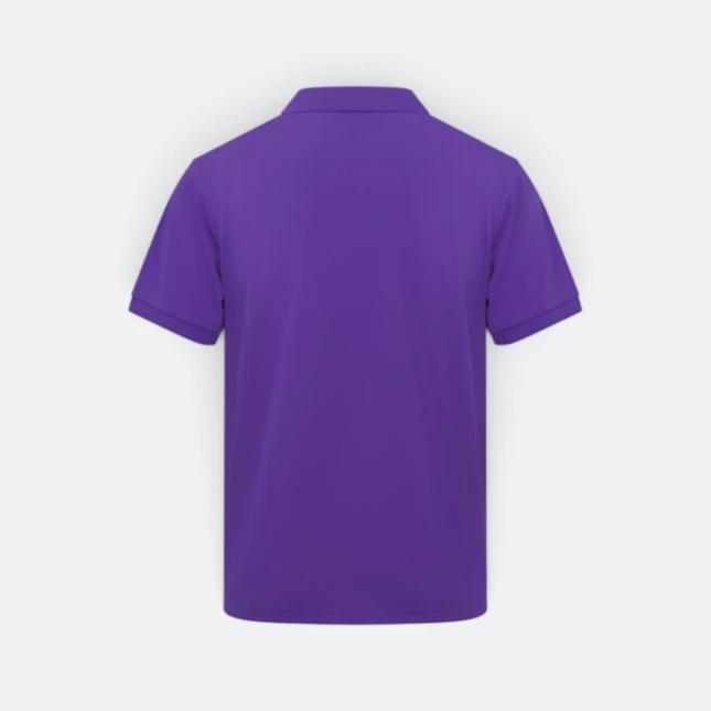 Hc01 honeycomb short sleeve cvc polo shirt violet back view