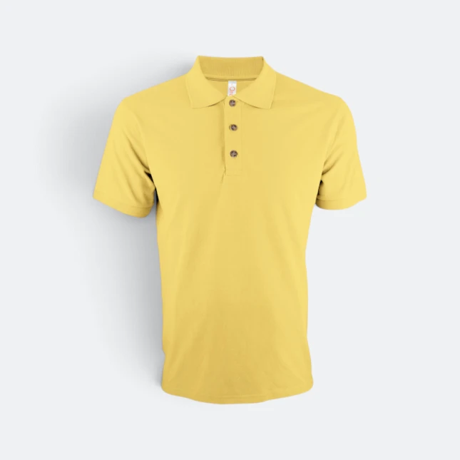 Hc01 honeycomb short sleeve cvc polo shirt yellow colour view