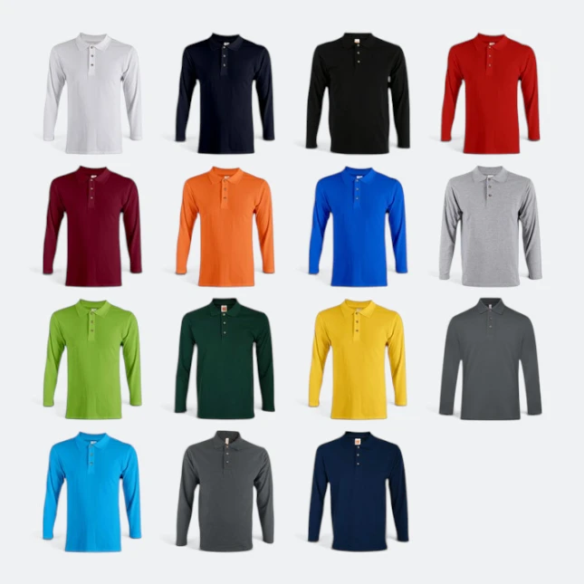 Hc09 honeycomb long sleeve cvc polo shirt all colours