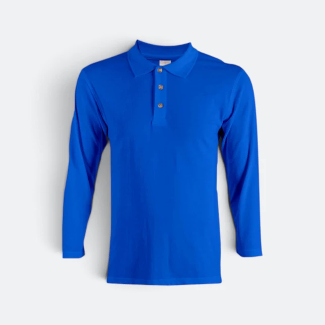 Hc09 honeycomb long sleeve cvc polo shirt royal colour view