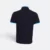 Hc23 honeycomb cvc stand collar polo shirt navy-sea blue-white back view
