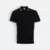 Hc24 honeycomb cvc polo shirt tipped collar and cuff black-white-sea blue colour view