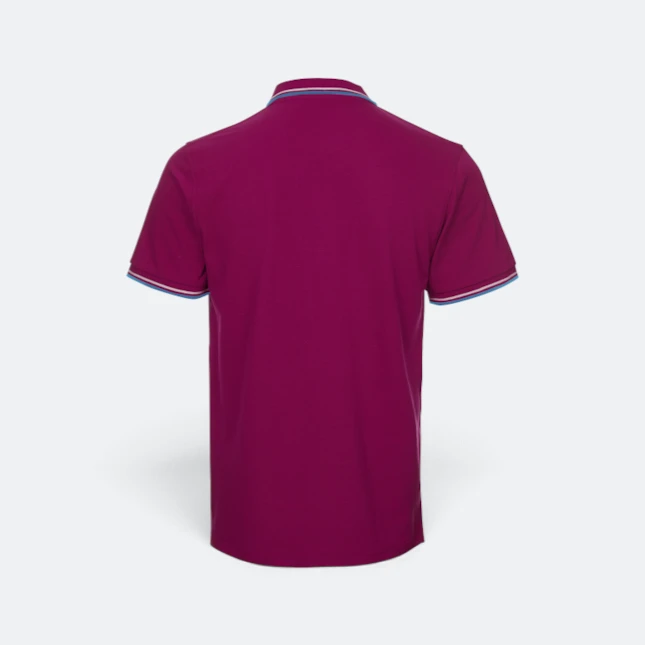 Hc24 honeycomb cvc polo shirt tipped collar and cuff maroon back view