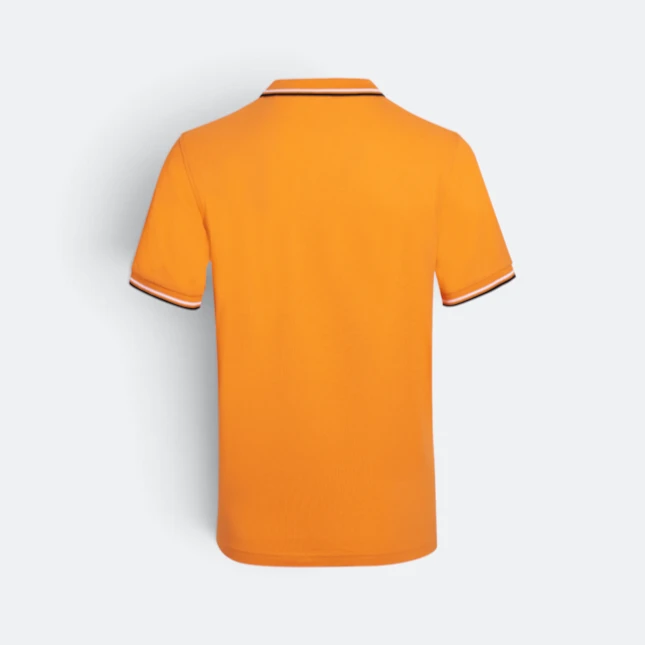 Hc24 honeycomb cvc polo shirt tipped collar and cuff orange back view