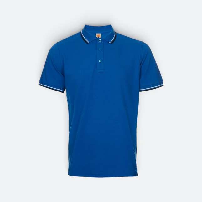 Hc24 honeycomb cvc polo shirt tipped collar and cuff royal colour view