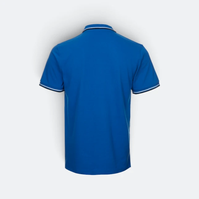 Hc24 honeycomb cvc polo shirt tipped collar and cuff royal back view