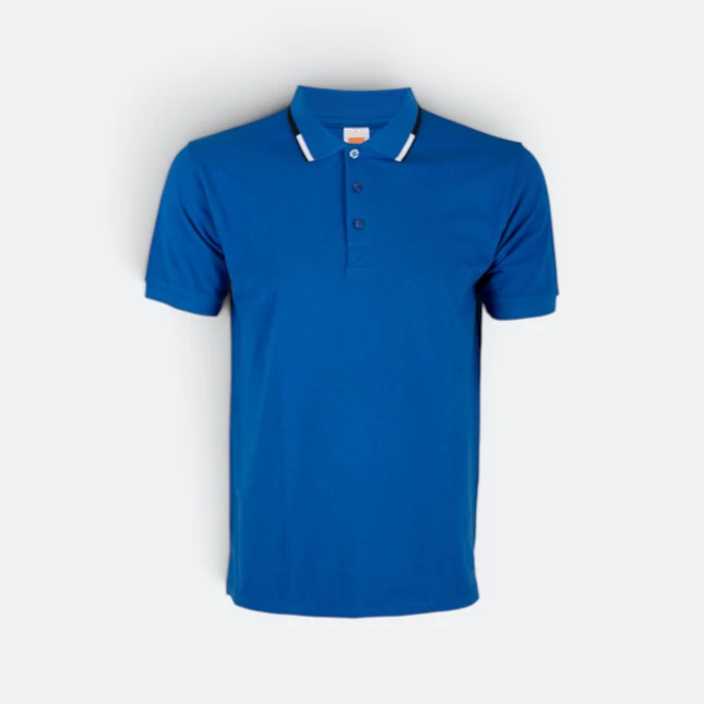HC25 Honeycomb CVC Cut and Sew Polo Shirt Tipped Collar Royal-Navy-White Hc25 honeycomb cvc cut and sew polo shirt tipped collar royal-navy-white colour view