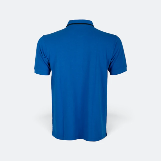HC25 Honeycomb CVC Cut and Sew Polo Shirt Tipped Collar Royal-Navy-White Hc25 honeycomb cvc cut and sew polo shirt tipped collar royal-navy-white back view