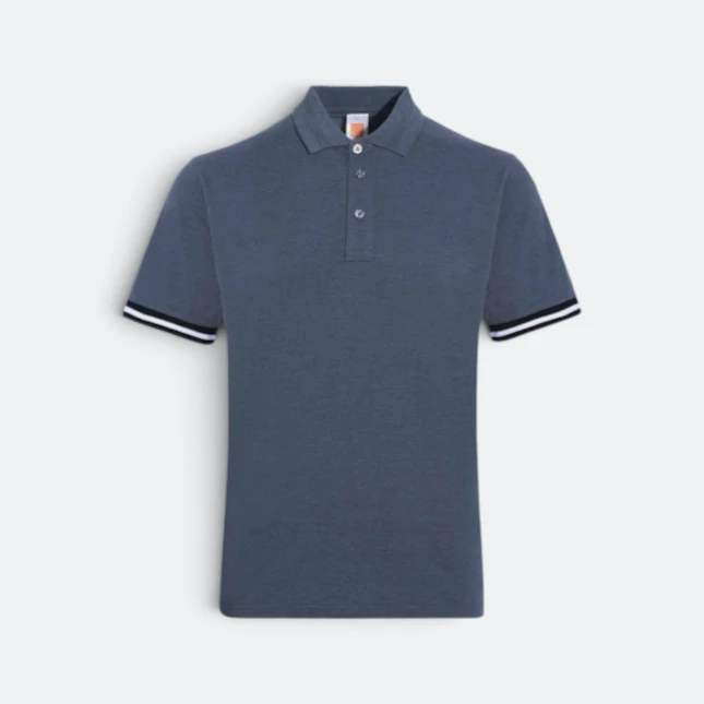 Hc26 honeycomb cvc short sleeve polo shirt contrast trim worn by model